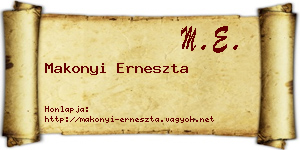 Makonyi Erneszta névjegykártya